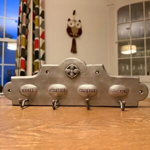 Vintage Cast Aluminum French Kitchen Towel Rack